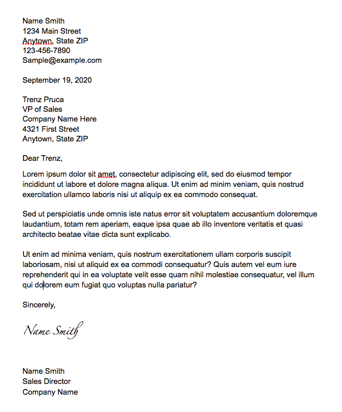 Standard Reference Letter Sample