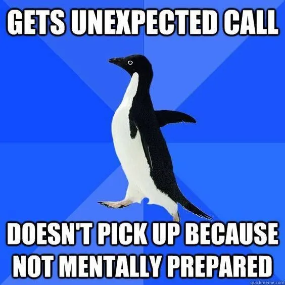 introvert phone call meme