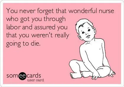 labor meme someecards with image of baby
