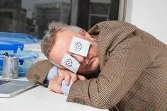 fake eyes to sleep at work
