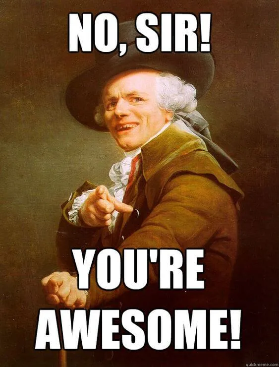 no you're awesome meme