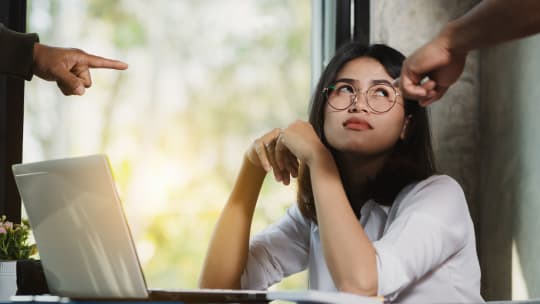 young employee facing criticism at work