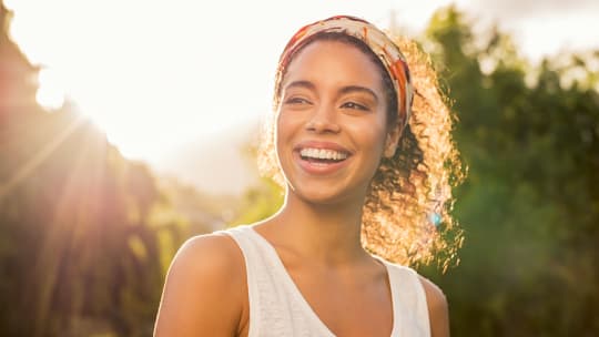 woman smiling