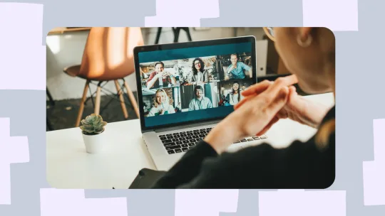 a woman in a virtual meeting