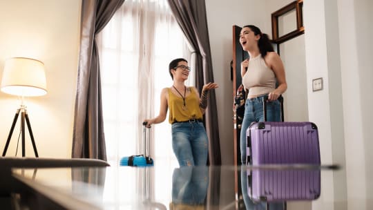 Couple traveling