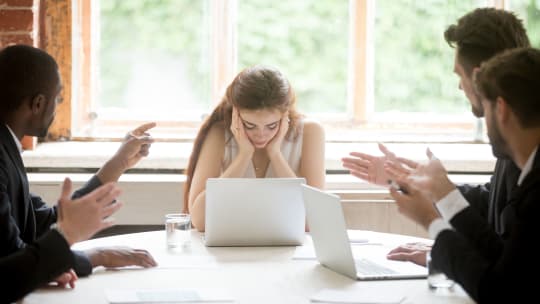 woman facing sexism in a meeting