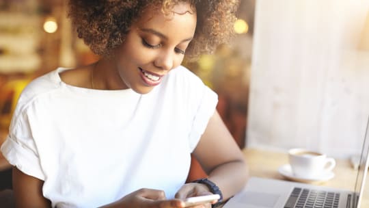 Woman looking at phone