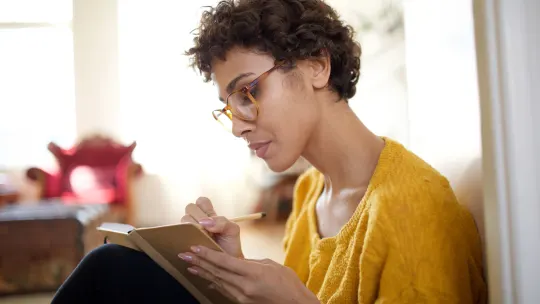 Woman with journal