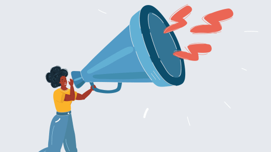 Woman with megaphone