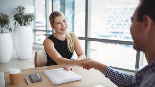 Woman in job interview
