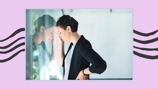 a woman stressed at work