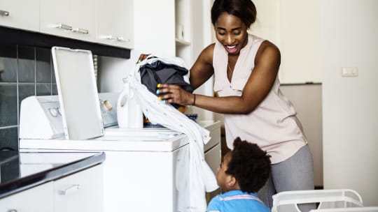 Mom doing chores