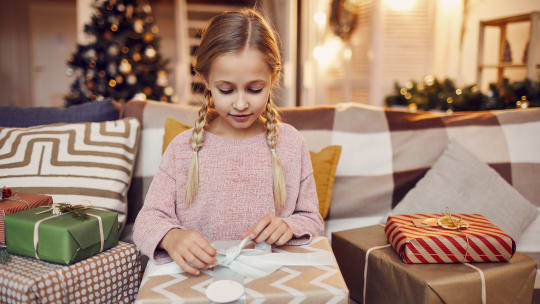 Girl with presents