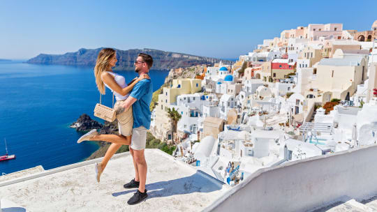 couple in Santorini