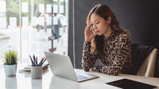 Woman frustrated at work