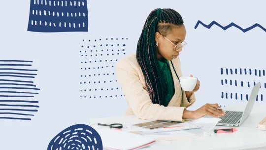 woman working at desk