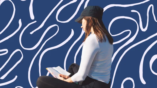 a woman reading a book