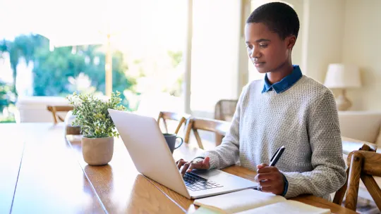 Woman working from home