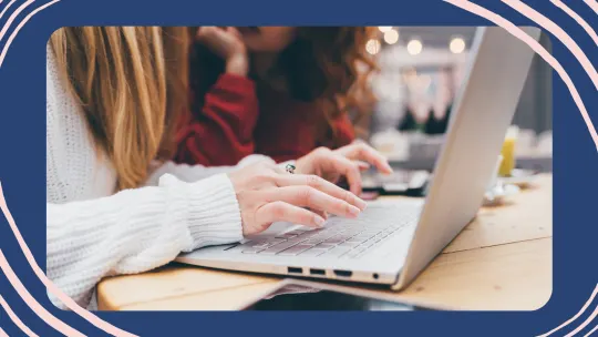 a woman working on a laptop