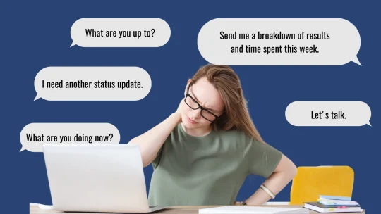 woman stressed at work