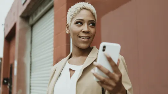 Businesswoman with short hair