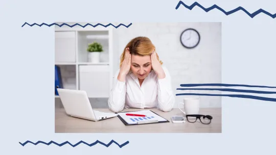 woman stressed at work