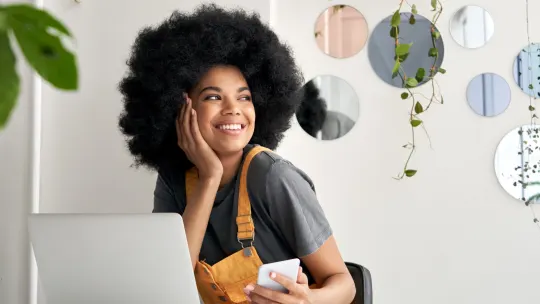 Happy woman entrepreneur