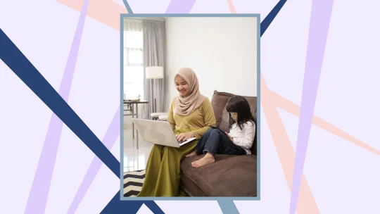 woman working remotely happy
