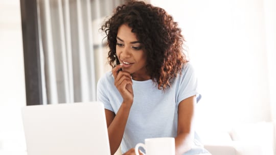 woman typing