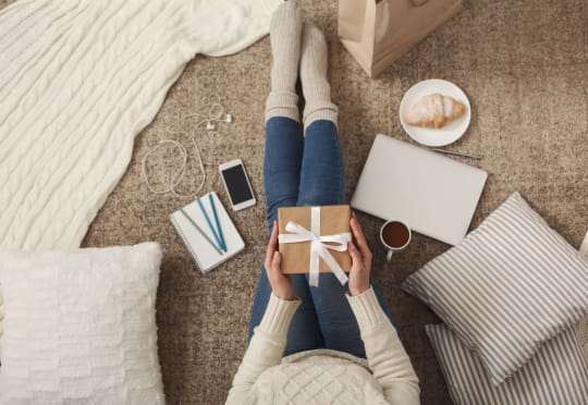 Woman Wrapping Gift