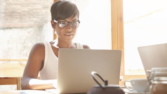 Woman on Computer