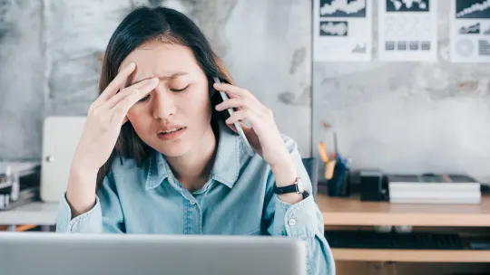 Sad woman at work