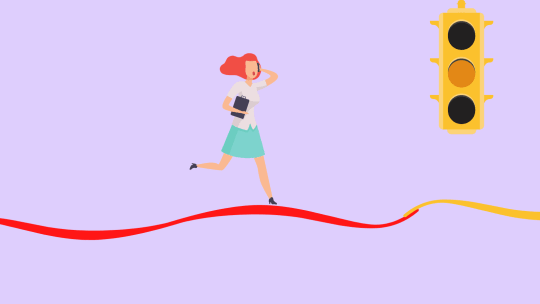 woman rushing