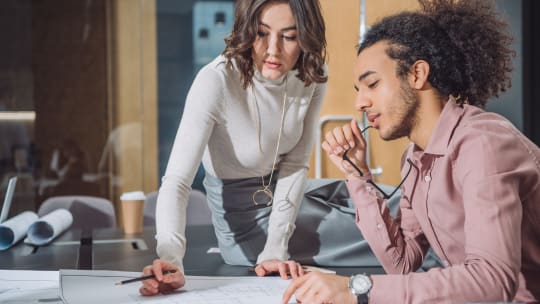 Male and Female Coworkers