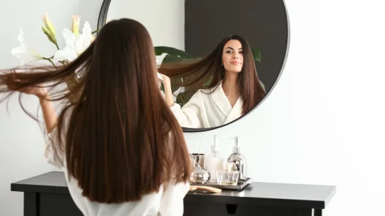 Woman in mirror