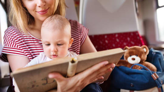Mom with baby and baby bag