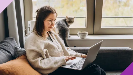Woman working from home