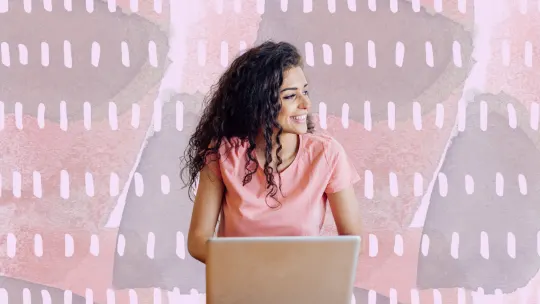 woman happy at work