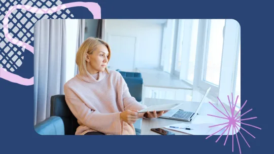 a woman thinking while working
