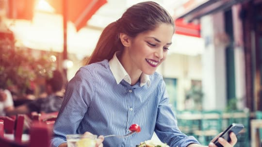 Woman at lunch