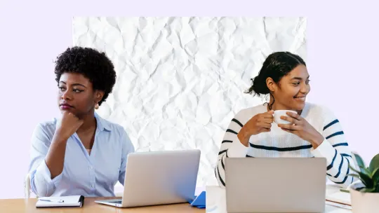 two women working independently