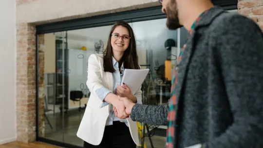 Woman at job interview
