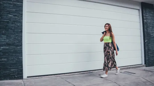 Woman walking to work