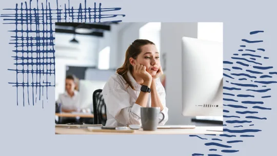 woman sad at work