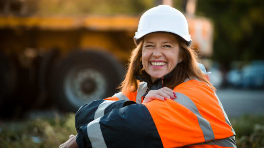 Woman Wearing Hard Hat