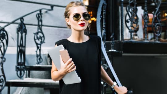 Business woman walking