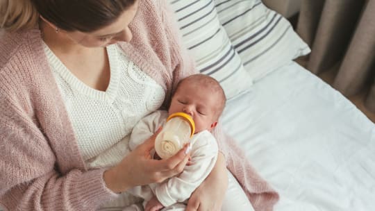 Feeding a baby