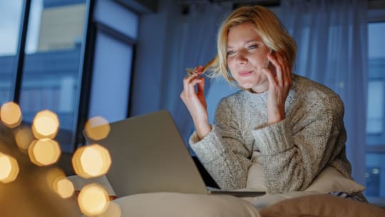 Woman Working on Laptop