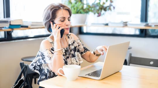 Woman working remote