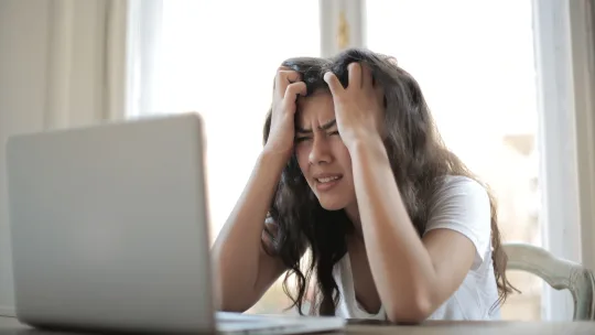 woman frustrated at work
